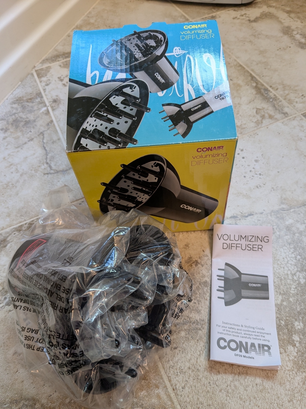 NWT,Conair Black Volumizing Diffuser Attachment for Hair Styling